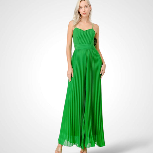 Pleated Wide Leg Jumpsuit