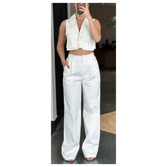 Solid Color Matching Pants Set