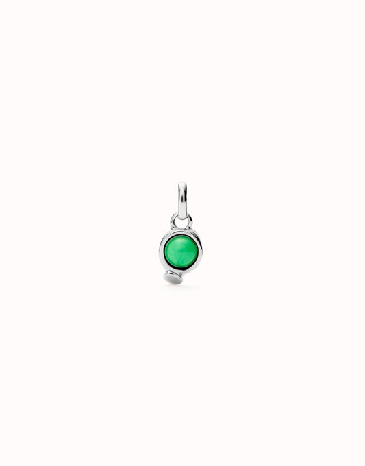 Uno de 50 18K gold-plated charm with green stone.