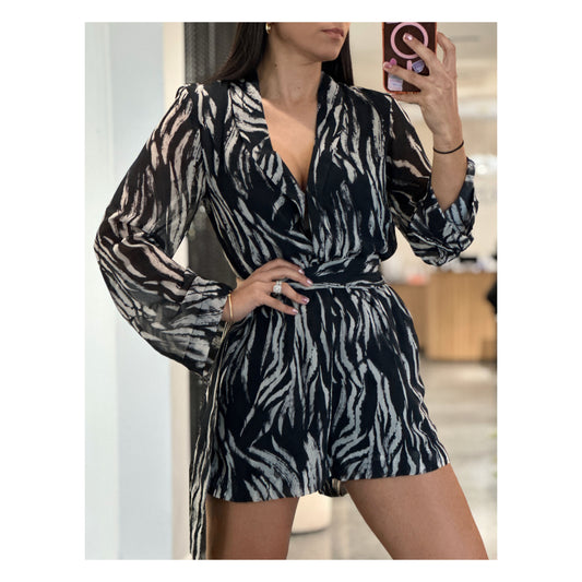 SWIRL GEORGETTE TIE ROMPER