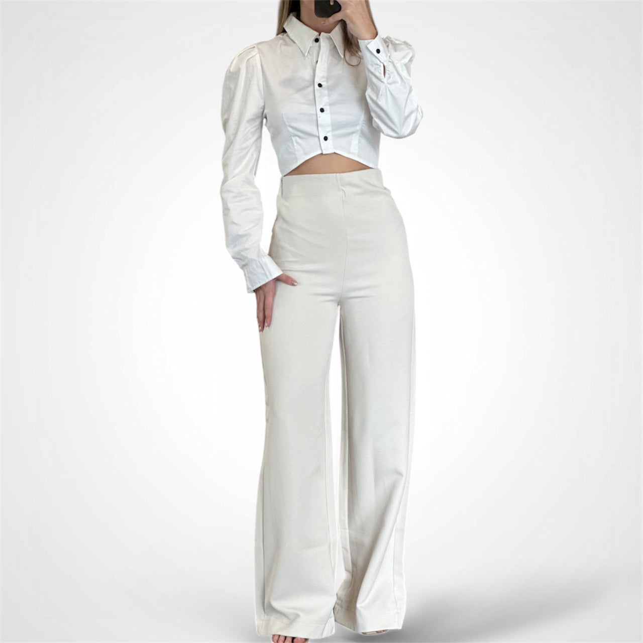 Cream High Waist Pants