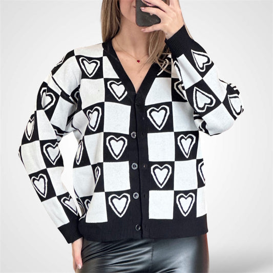 HEART CARDIGAN SWEATER