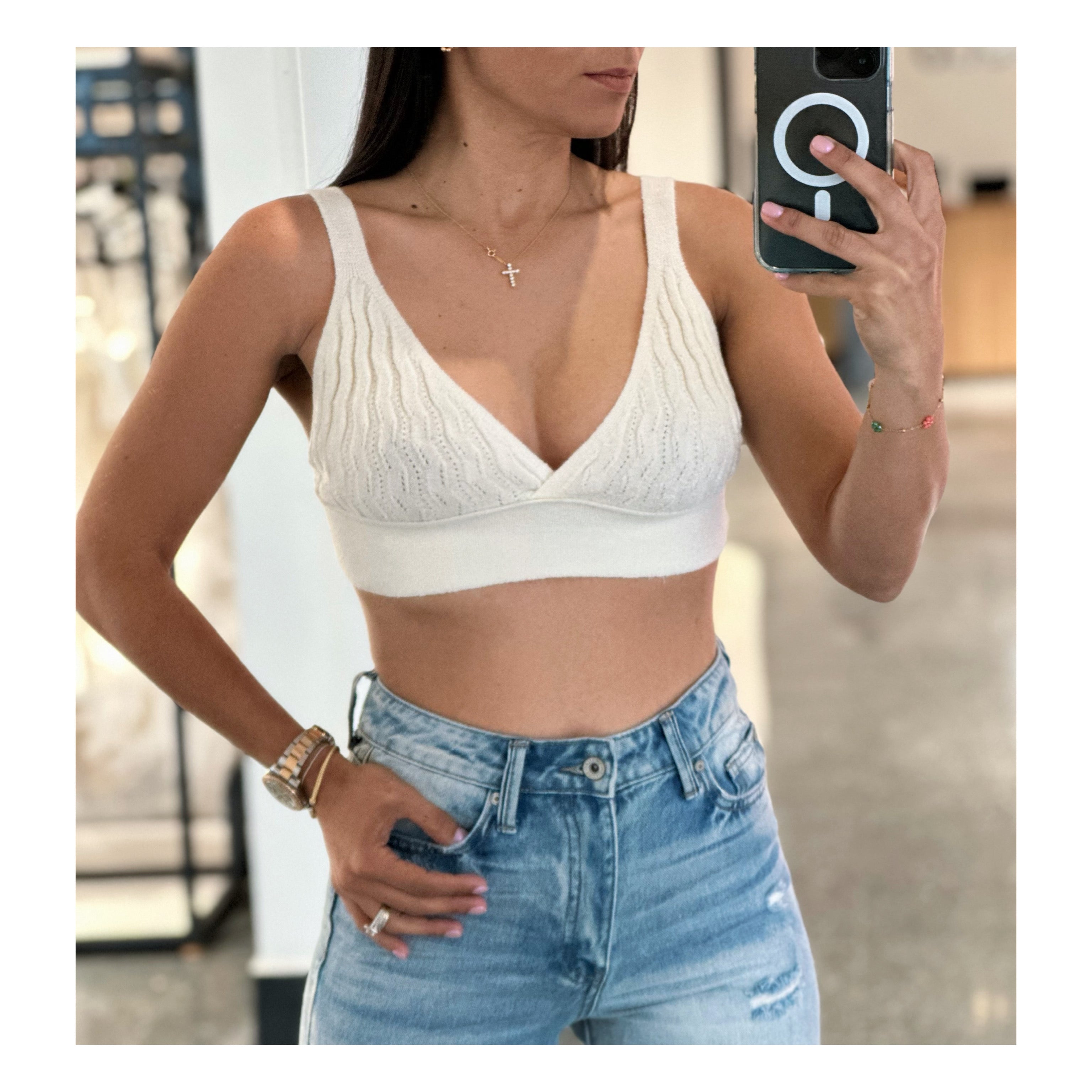 Knitted bra top best sale