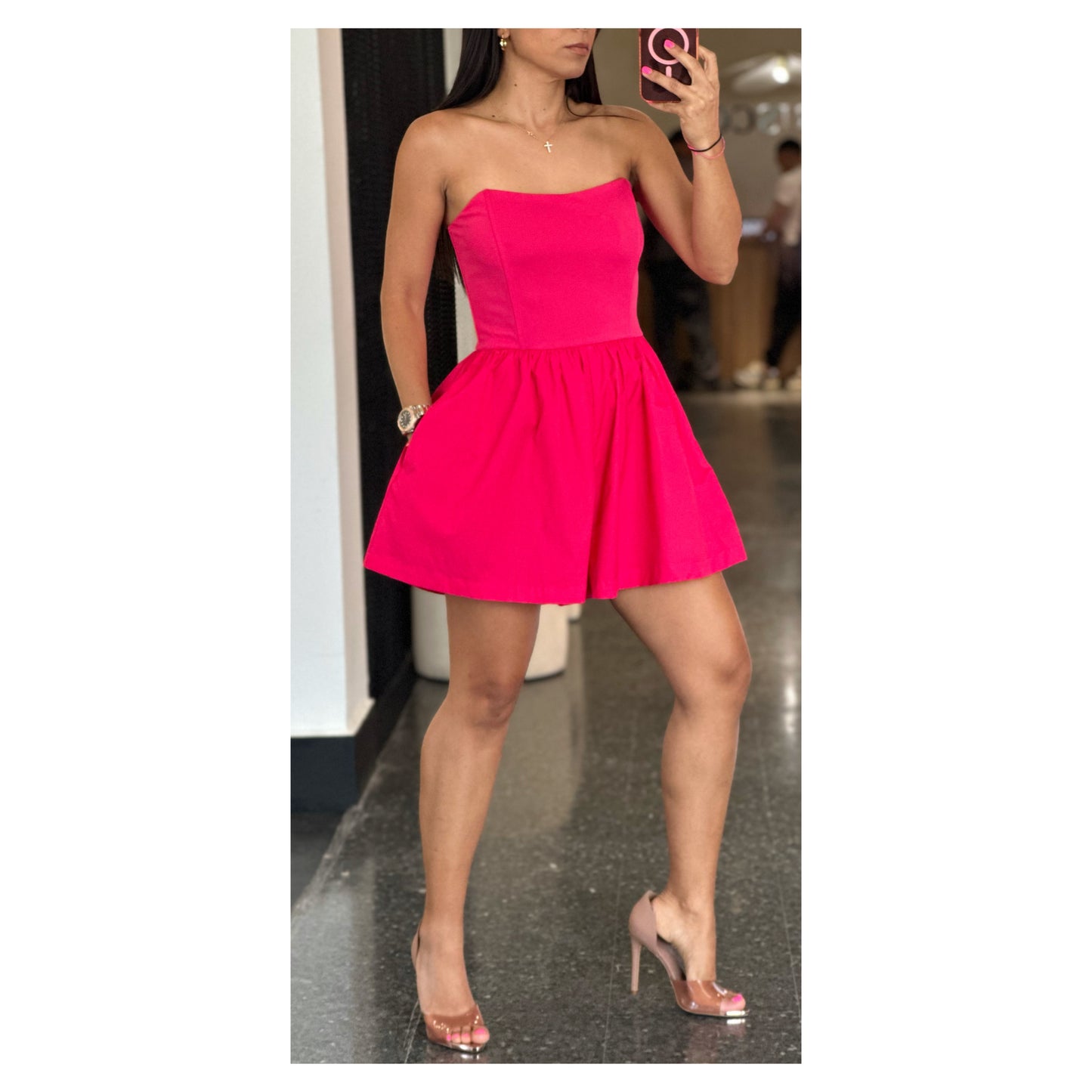 SJQ- STRAPLESS CONTRAST ROMPER