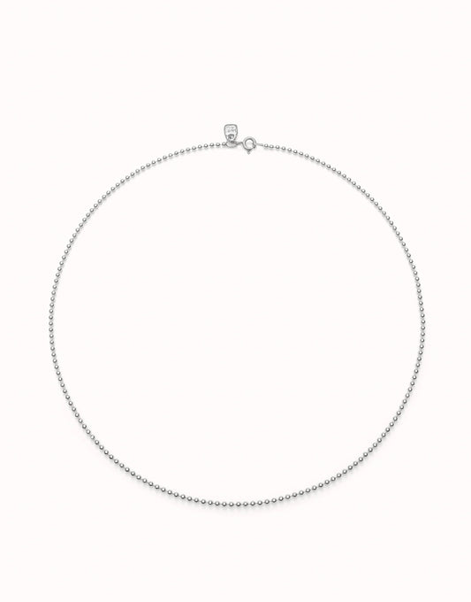 Uno de 50 Sterling silver-plated short chain with beads.