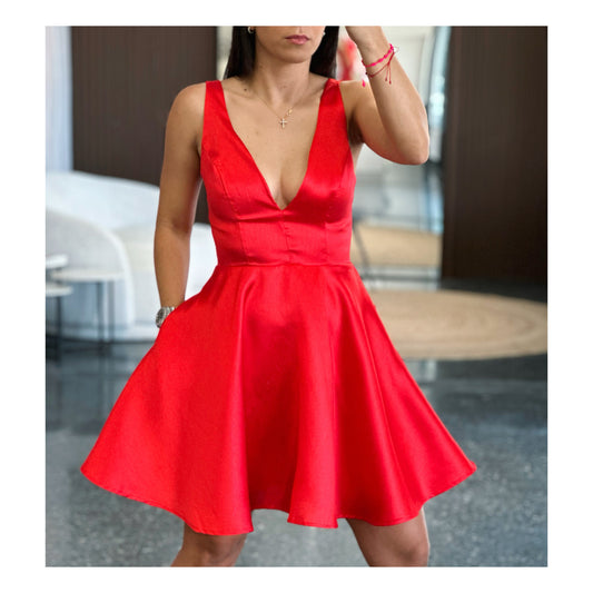 Mini SKATER DRESS WITH POCKETS (Red)