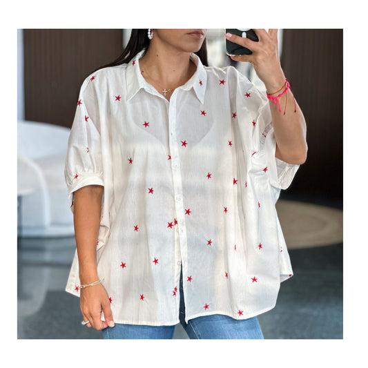 Embroidered Oversized Shirt