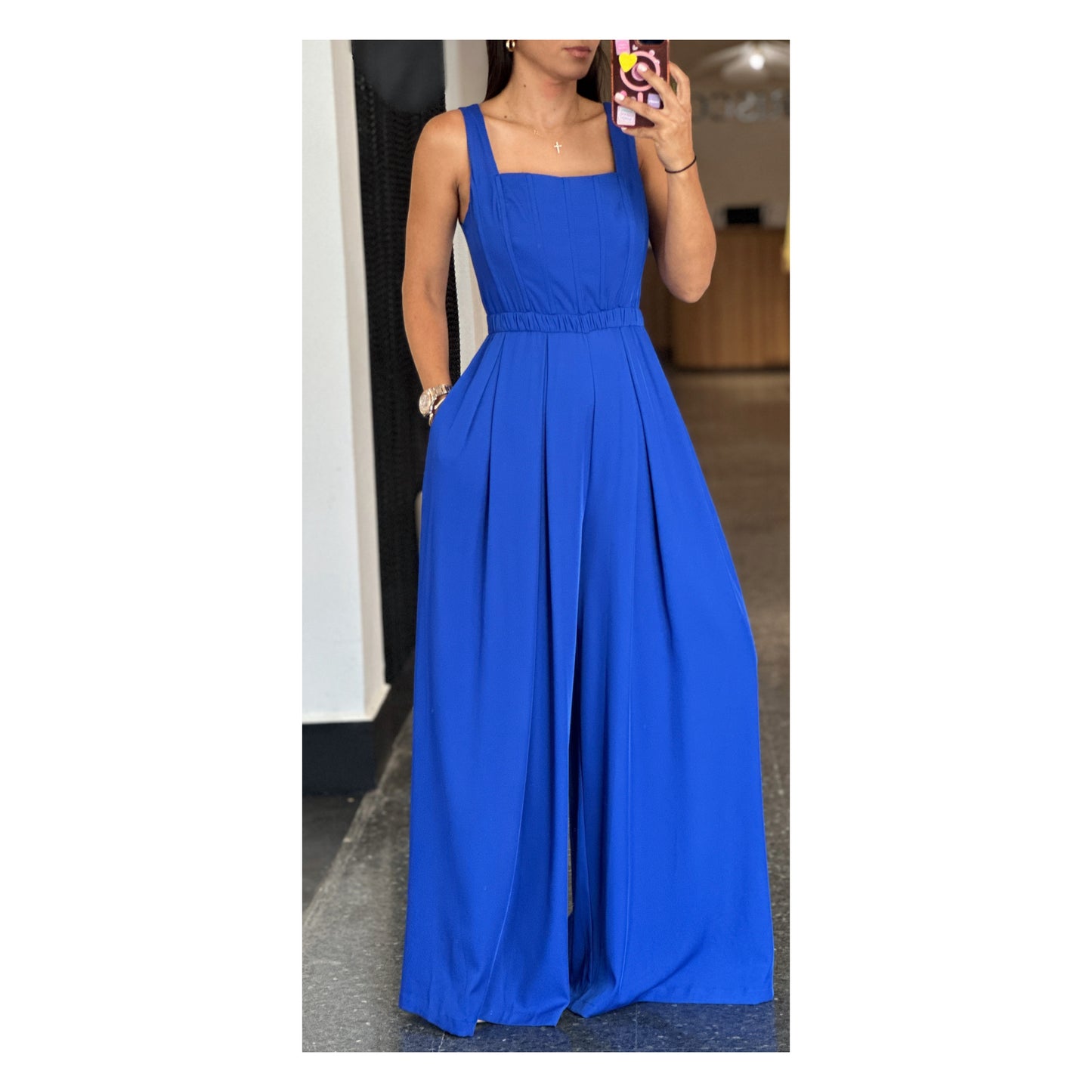 SLEEVELESS WIDE LEG JUMPSUIT