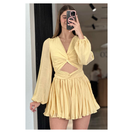 TWISTED FRONT PLEATED ROMPER