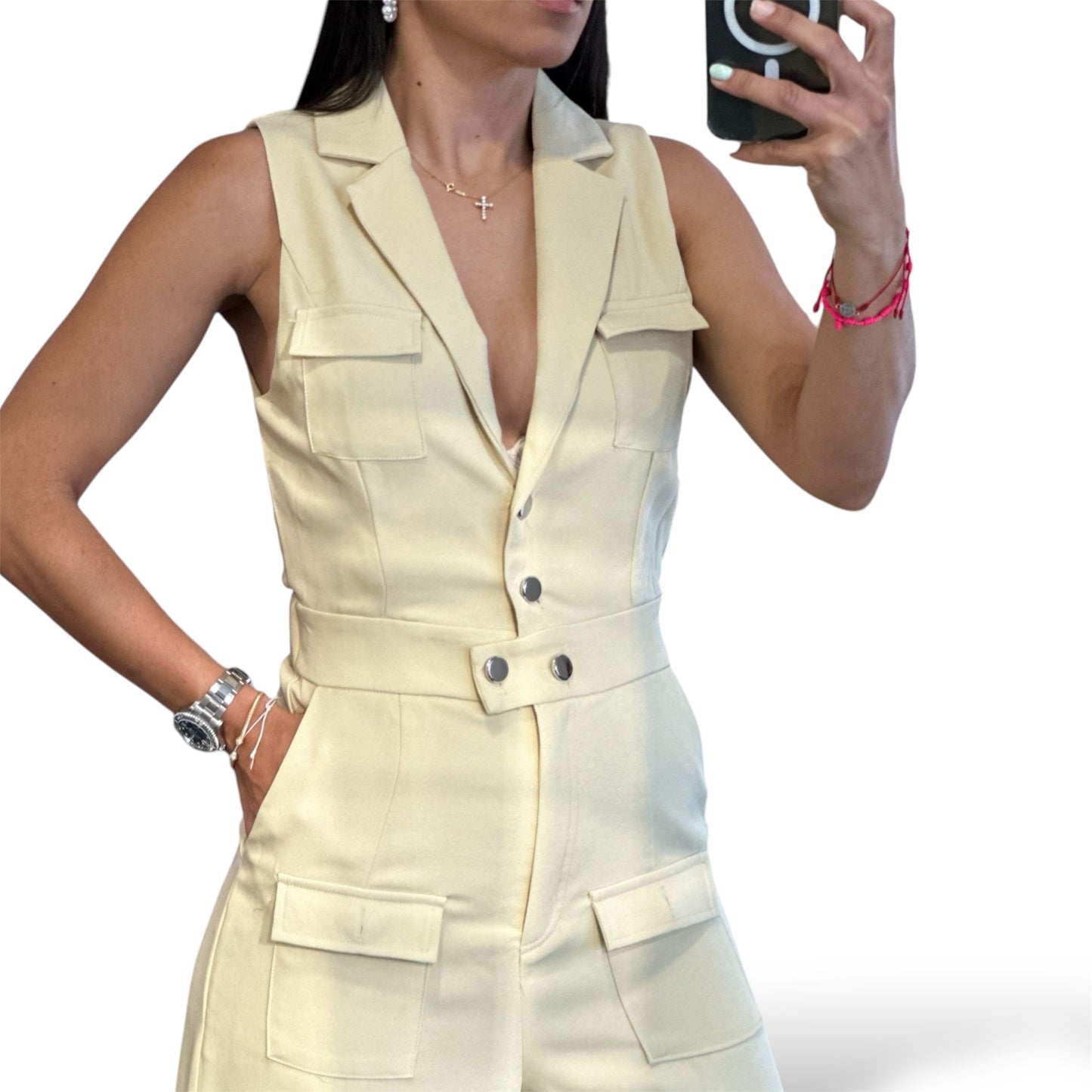 FRONT BUTTONS JUMPSUIT