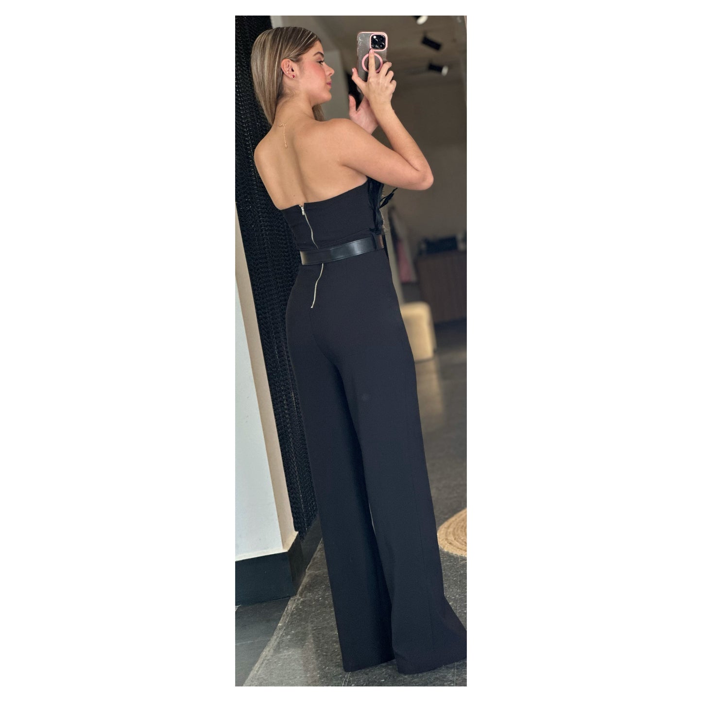 SJQ-ELEGANT FEATHER BODICE JUMPSUIT