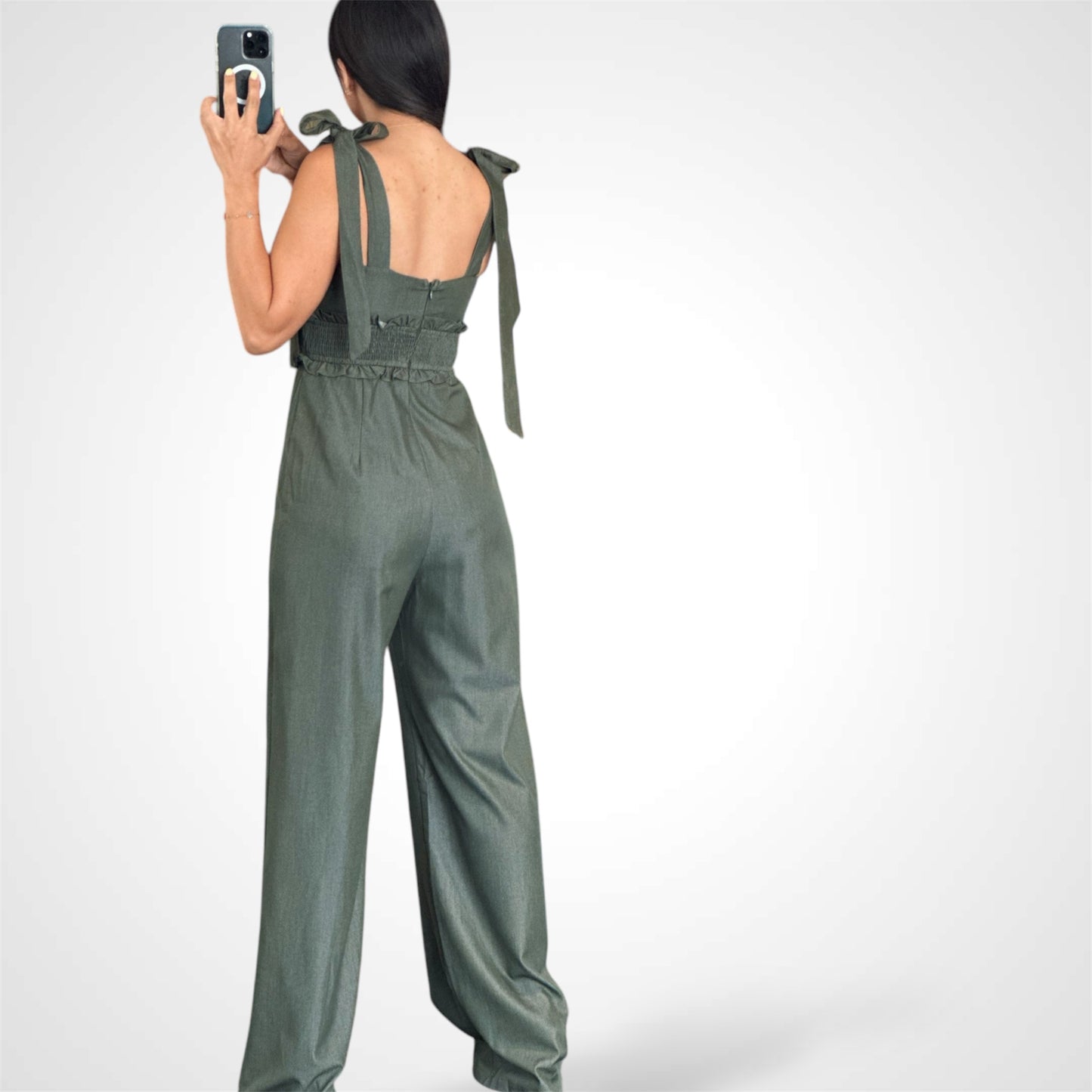 Smocking Wide Leg Jumpsuit