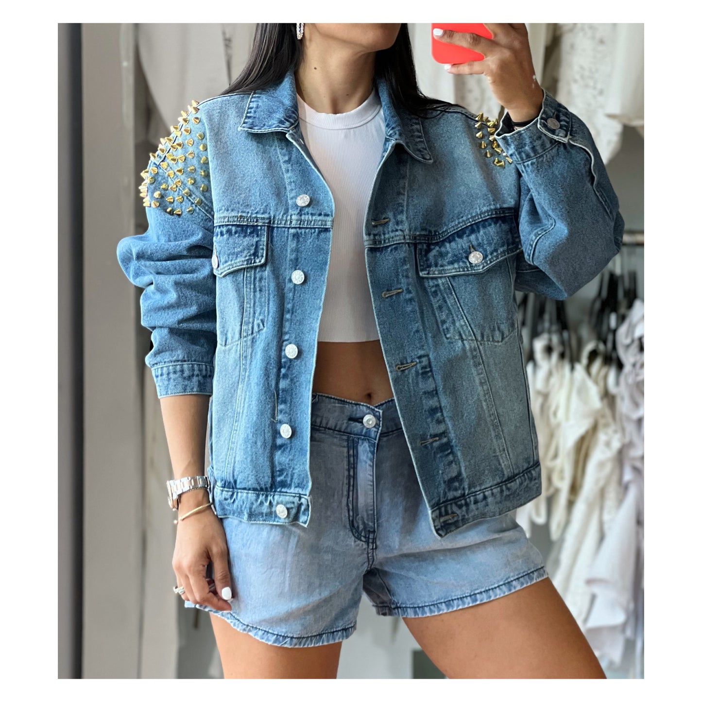 Spike Studded Denim Jacket