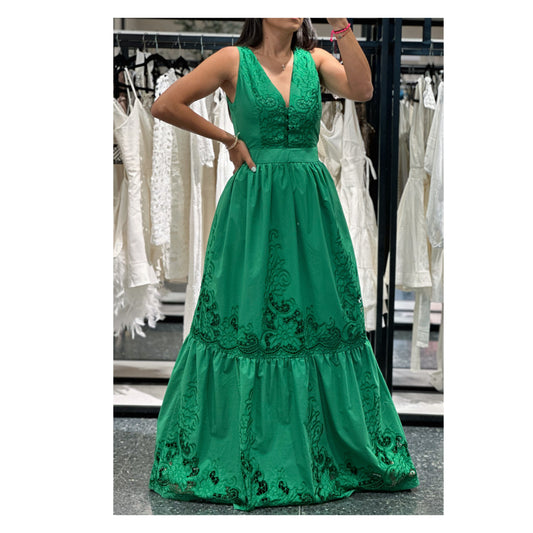 GREEN LONG DRESS