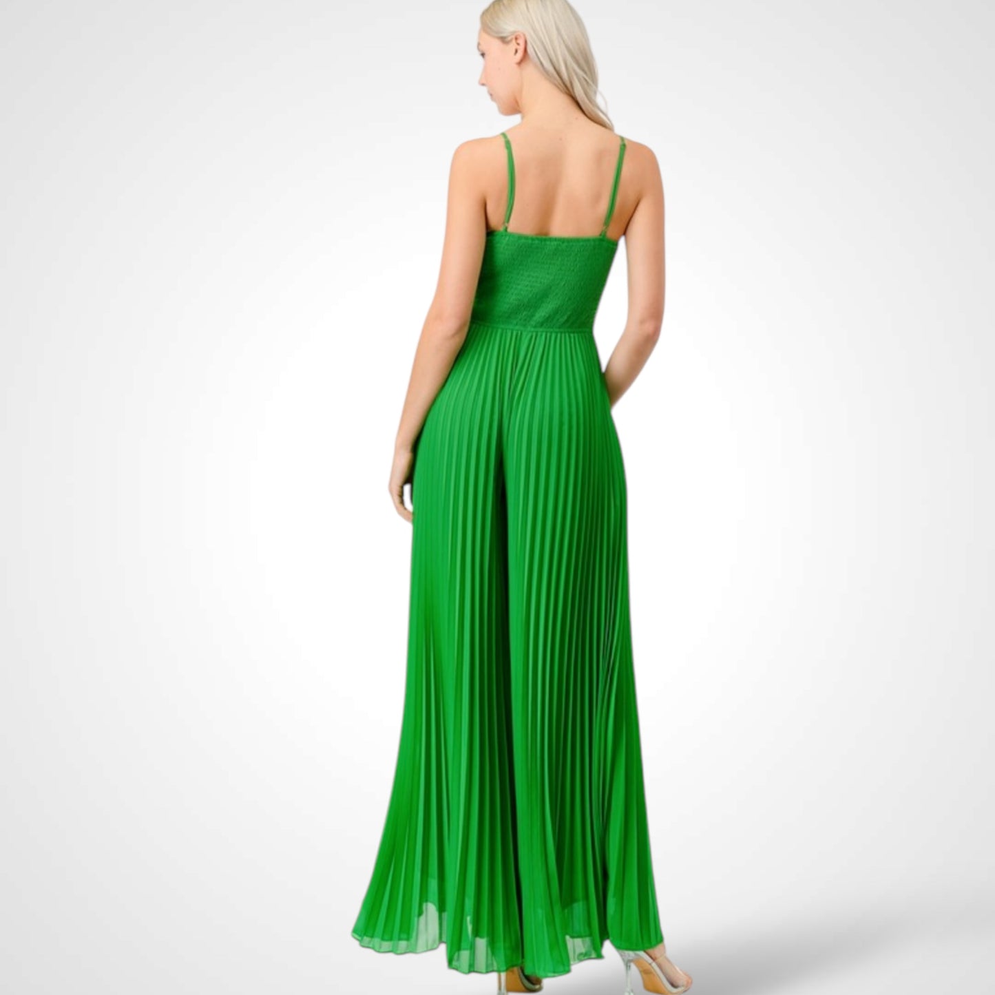 Pleated Wide Leg Jumpsuit