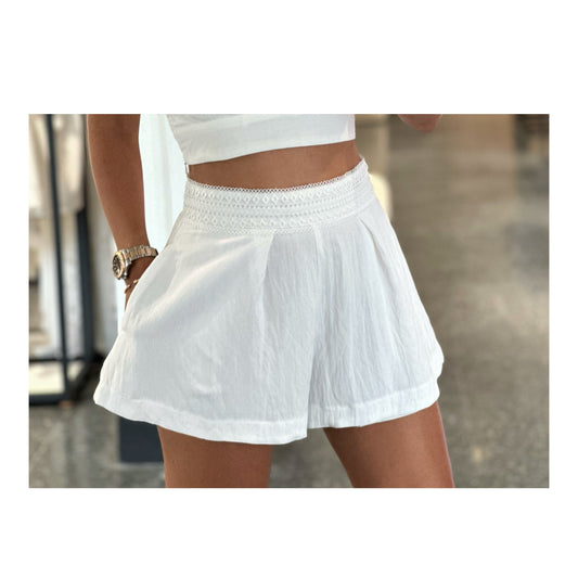 WIDE LEG TRIM SHORTS