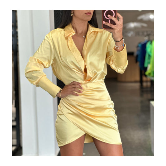 SHIRT SATIN DRESS