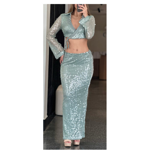 SJQ - SAGE SEQUIN SET