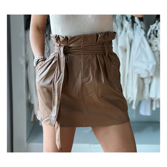 BROWN LEATHER SKIRT