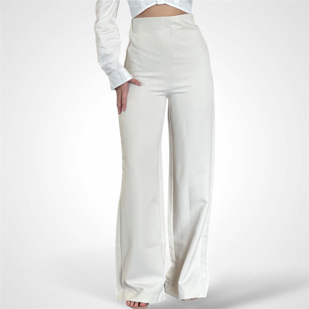 Cream High Waist Pants