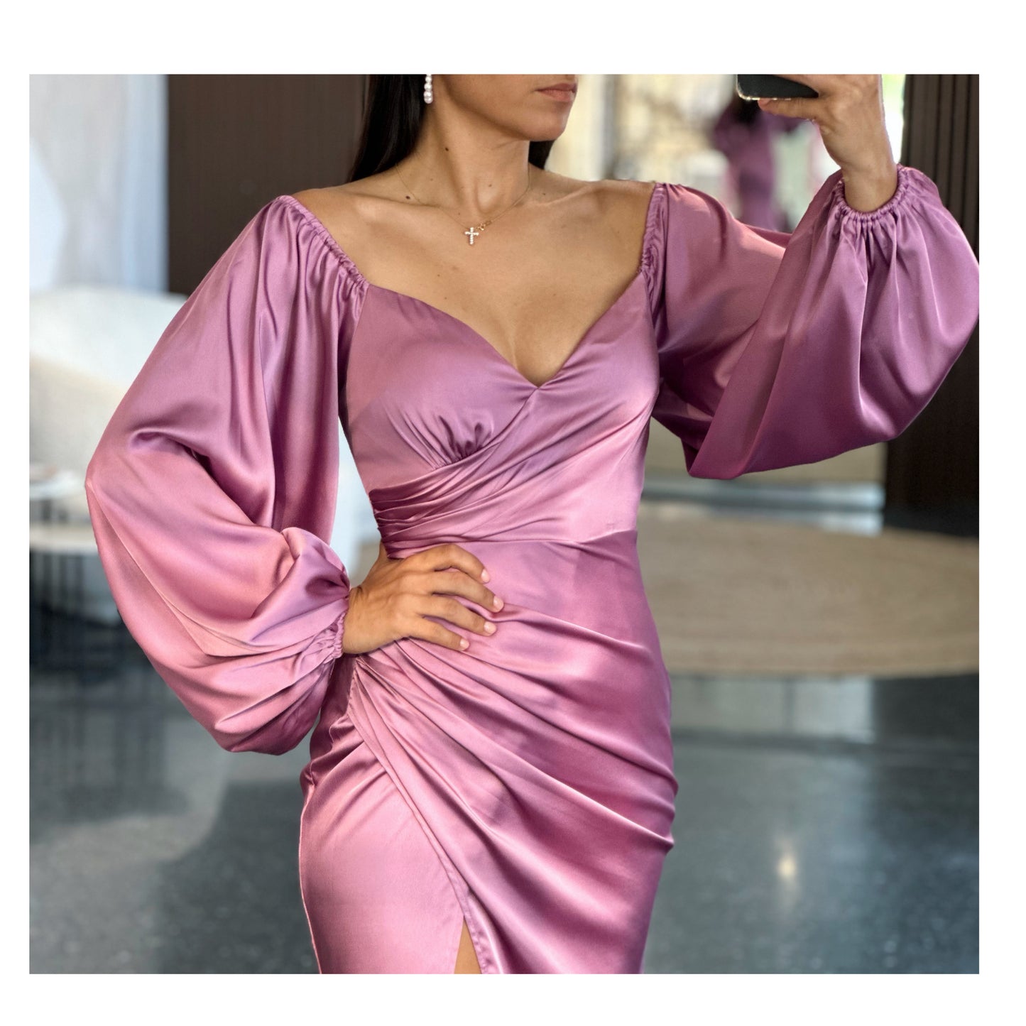 MAUVE LONG SLEEVE DRESS