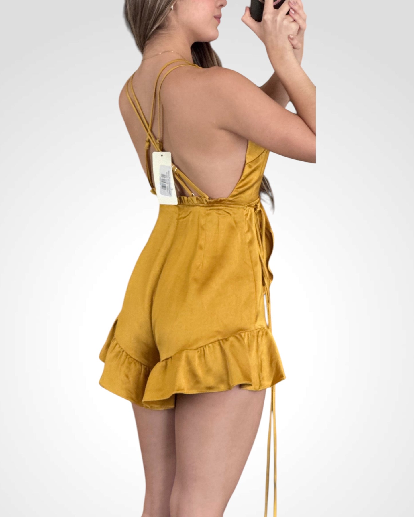 Satin Overwrap Romper