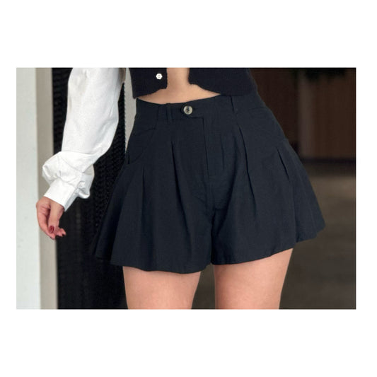 BLACK FLARE SHORTS