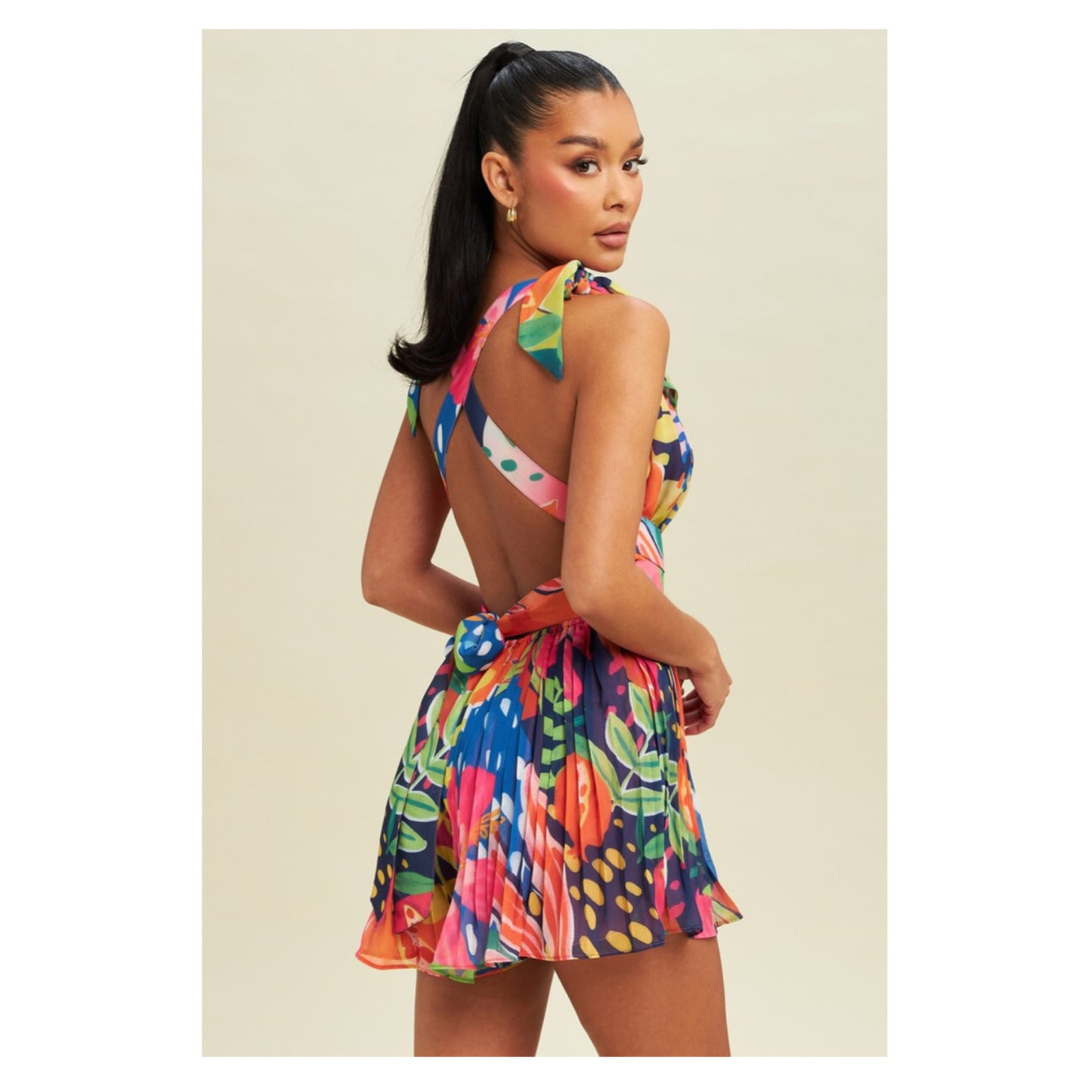 TROPICS PLEATED ROMPER