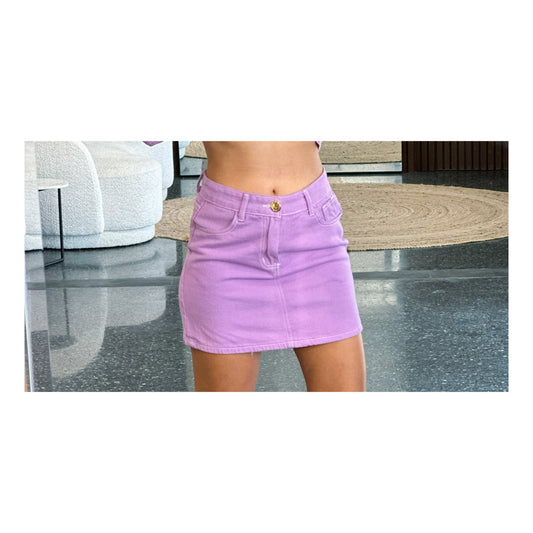 Lavender Denim Mini Skirt