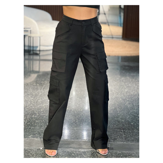 Work Girl Straight Leg Cotton Cargo Pocket Pants