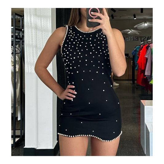 Rosie Pearl Detail Sleeveless Mini Bodycon Dress