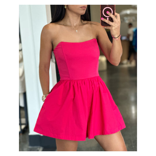 SJQ- STRAPLESS CONTRAST ROMPER