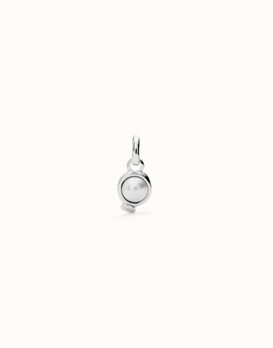 Uno de 50 Charm plated in sterling silver with pearl