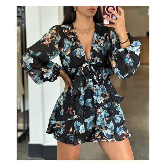 SJQ-BUTTERFLIES CHIFFON ROMPER