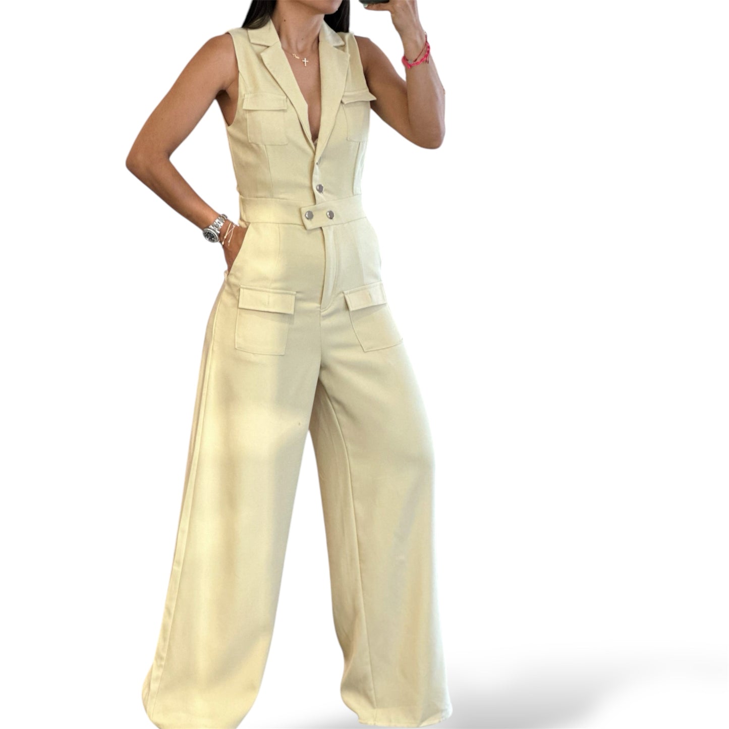 FRONT BUTTONS JUMPSUIT