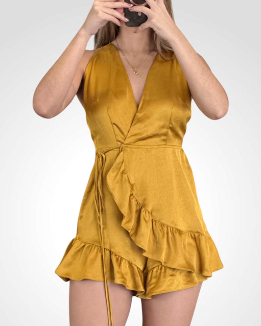 Satin Overwrap Romper