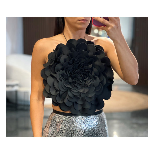 Black Flower Top