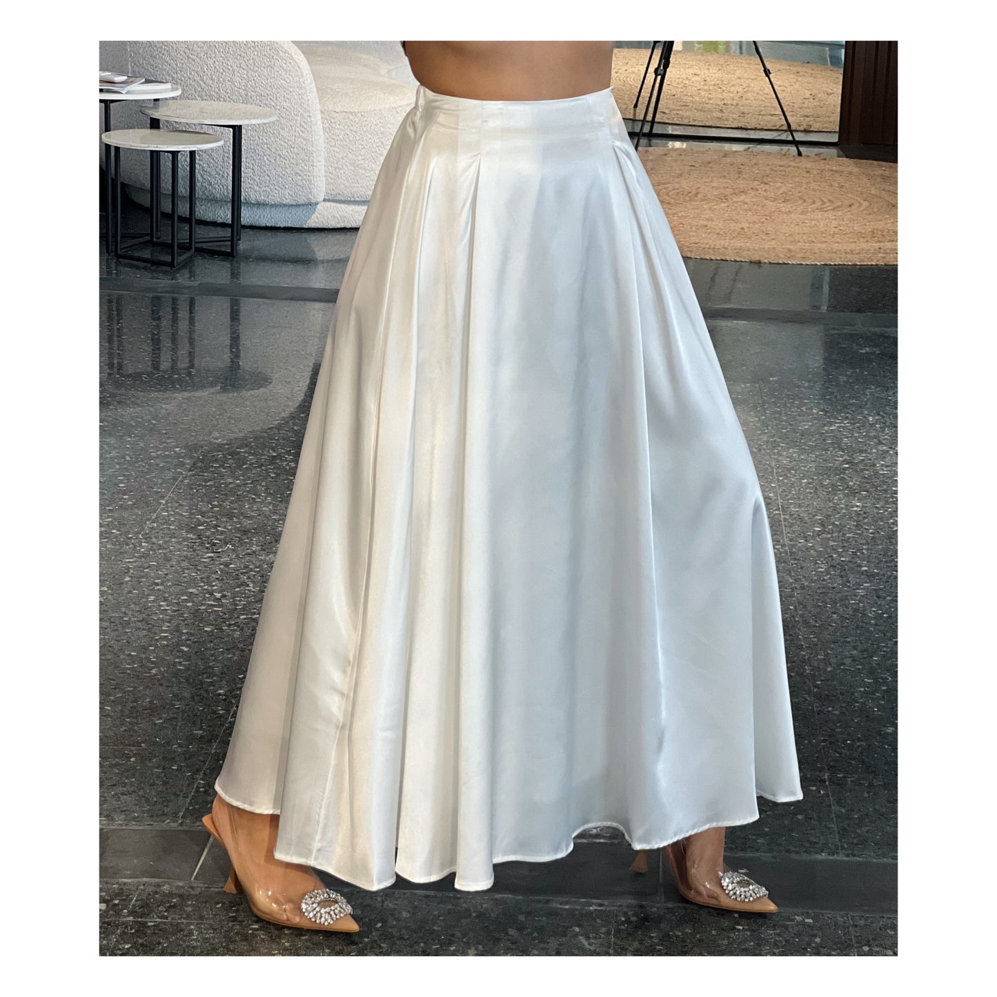 Satin Flare Long Skirt – Asterisco Boutique