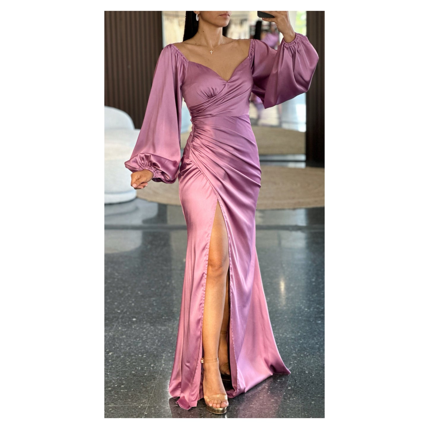 MAUVE LONG SLEEVE DRESS