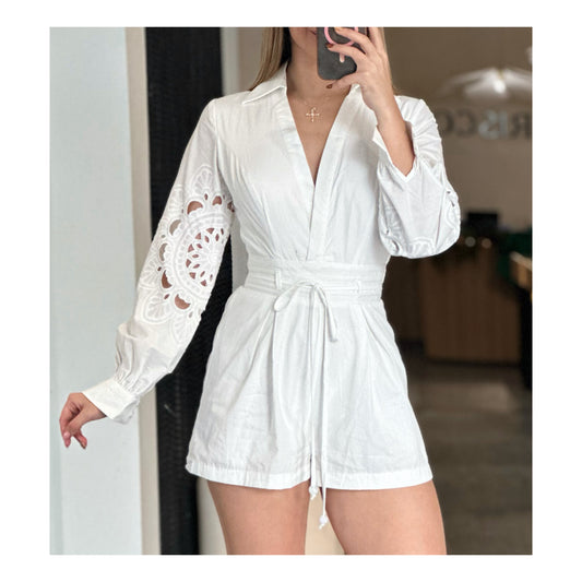 LONG SLEEVE WHITE ROMPER