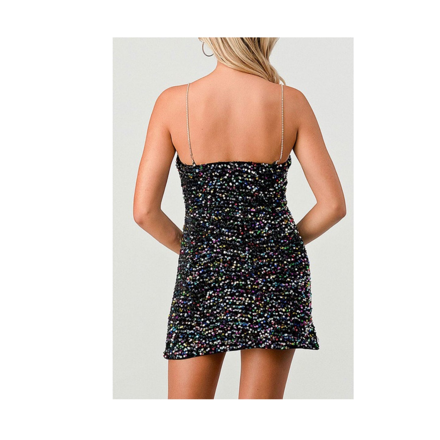 SLEEVELESS BODYCON SEQUINS MINI DRESS