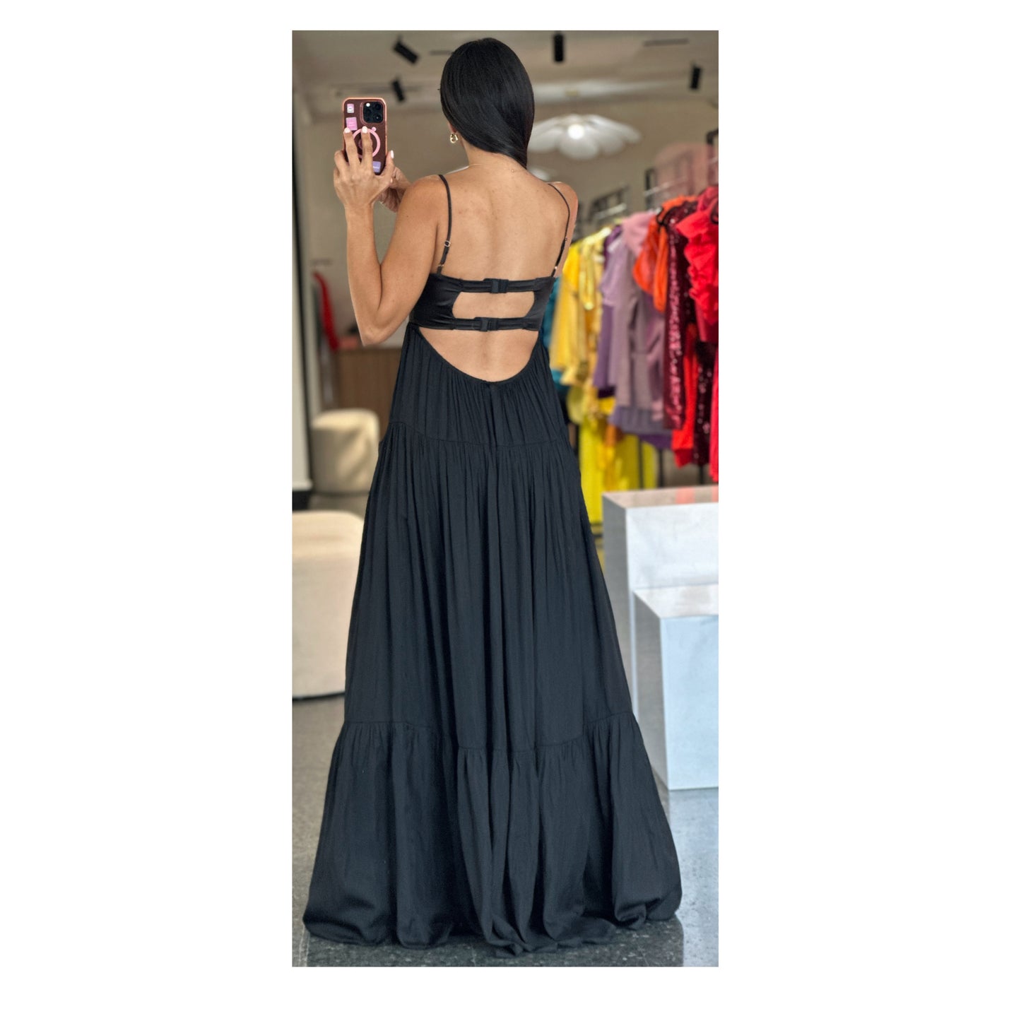 SJQ- ELGANT SILKY SLEEVELESS BRA TOP MAXI DRESS