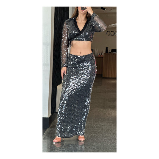 BLACK SEQUIN SET