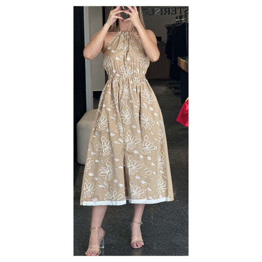 Floral 3d Midi Dress