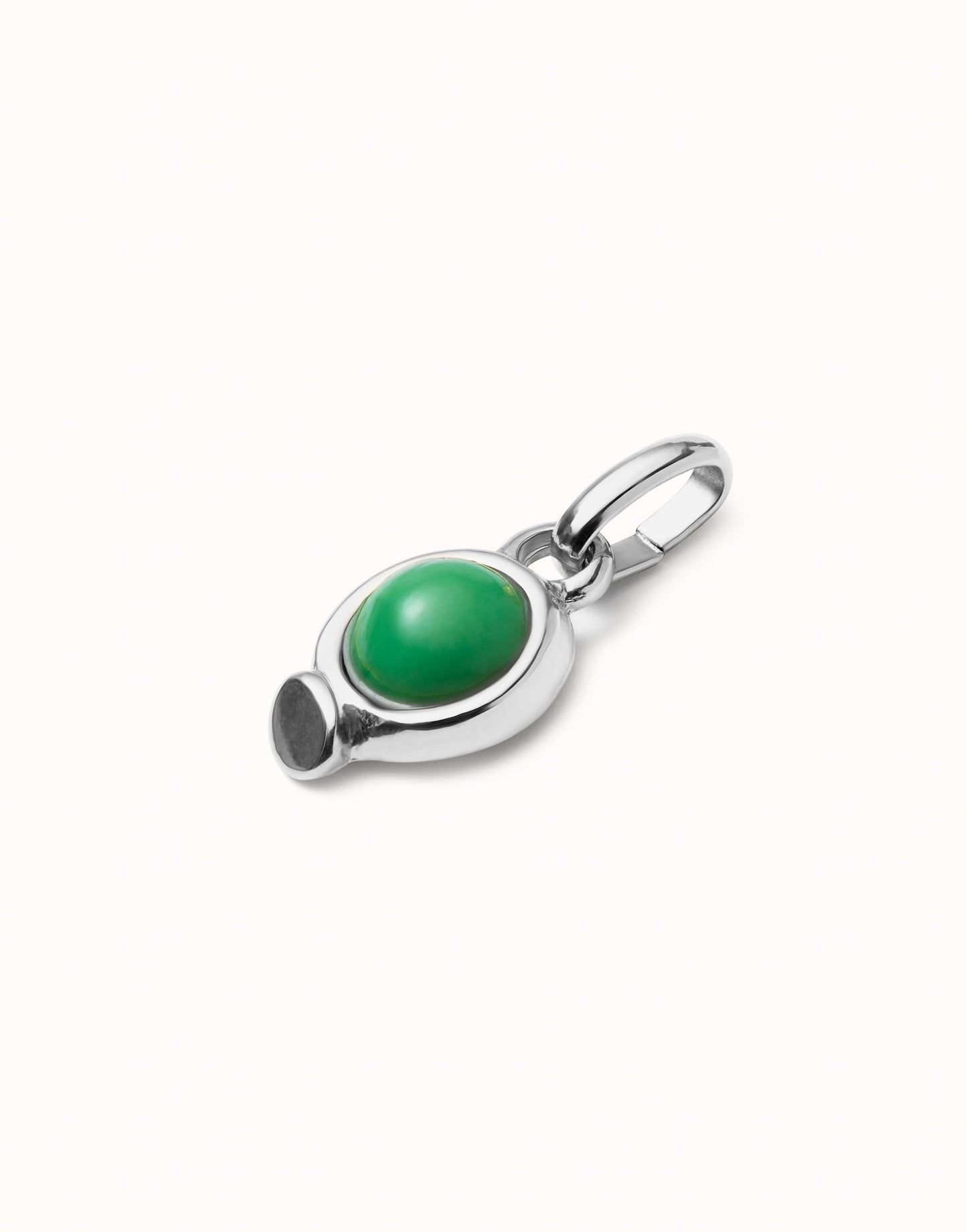 Uno de 50 18K gold-plated charm with green stone.