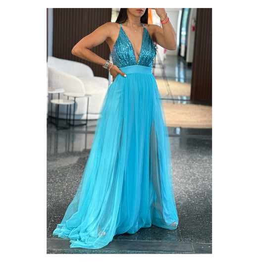 Lt. Blue Maxi Dress