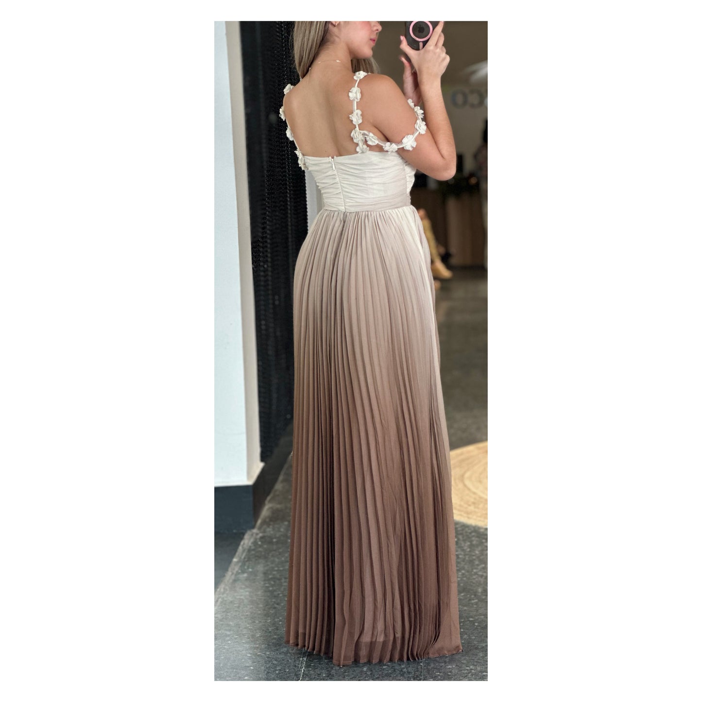 OMBRE PLEATED MAXI DRESS