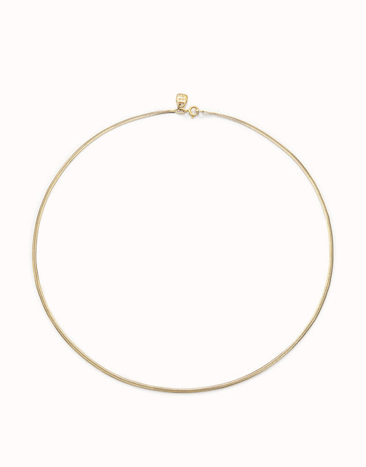 Uno de 50 18K gold-plated short flat chain