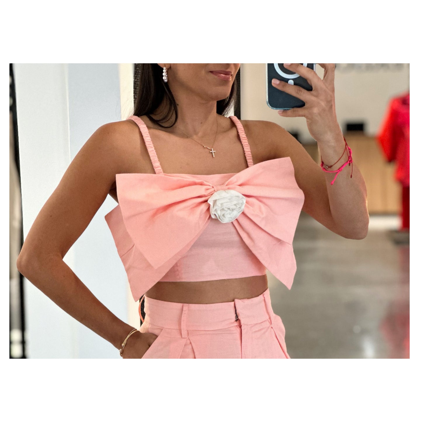 Blush Bow Crop Top