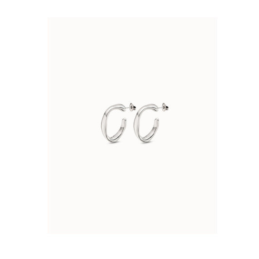 UNO D 50-Sterling silver-plated wide hoop earrings